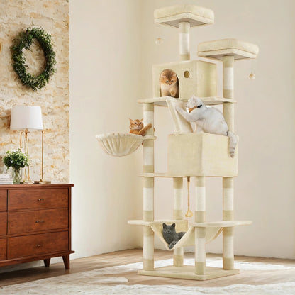 XL Cat Tree Tower for Multi-Cat Households, Dark Grey - image 17