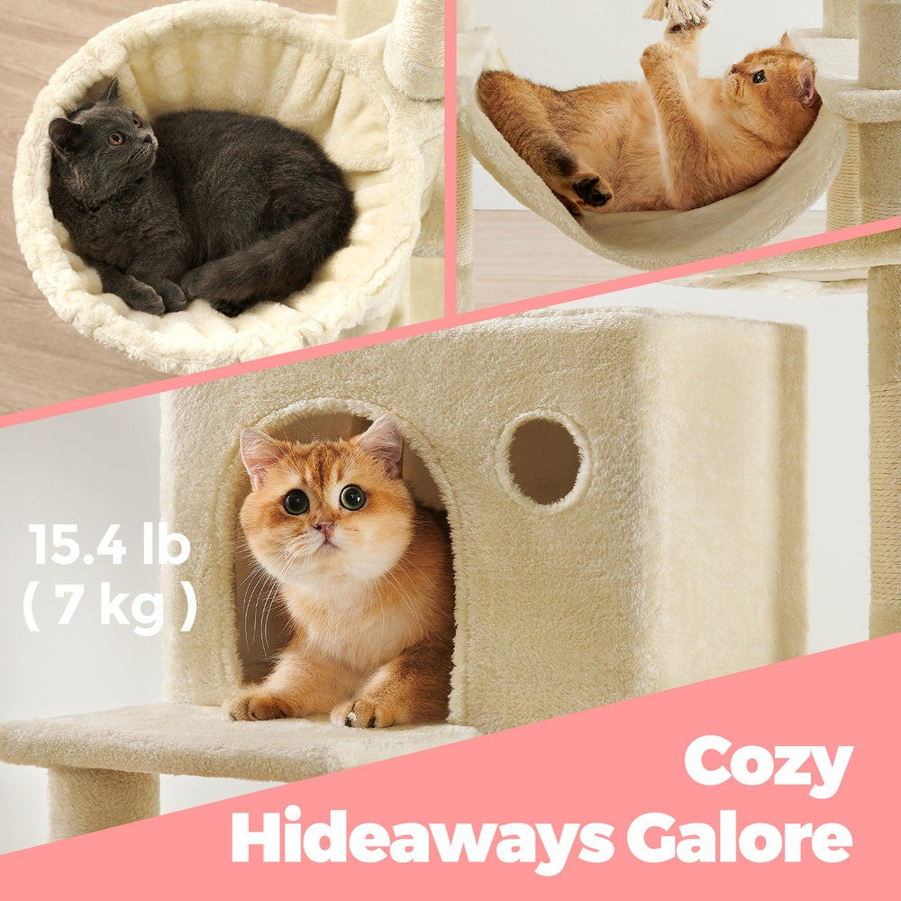 XL Cat Tree Tower for Multi-Cat Households, Dark Grey - image 19