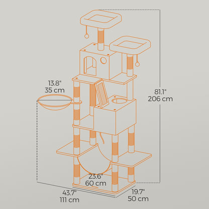 XL Cat Tree Tower for Multi-Cat Households, Dark Grey - image 21