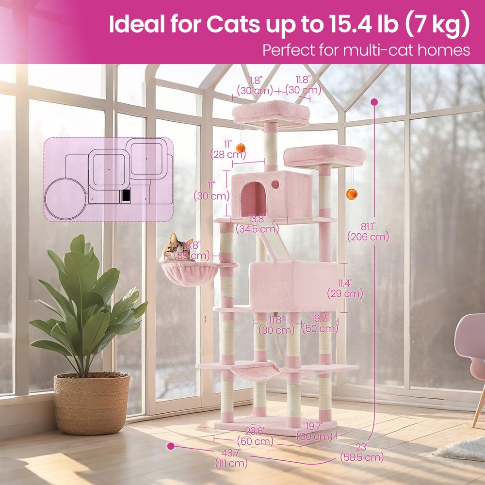 XL Cat Tree Tower for Multi-Cat Households, Dark Grey - image 38