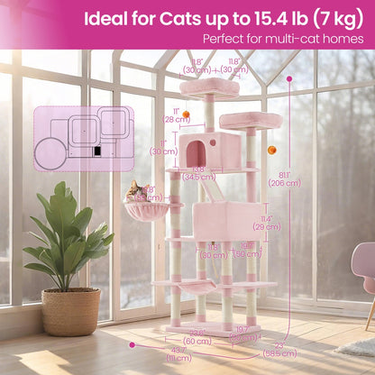 XL Cat Tree Tower for Multi-Cat Households, Dark Grey - image 38