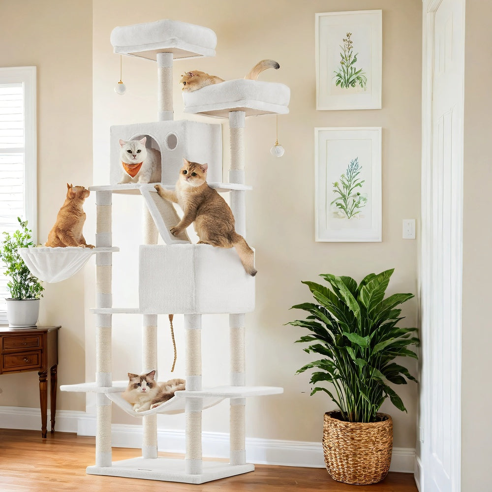 XL Cat Tree Tower for Multi-Cat Households, Dark Grey - image 25