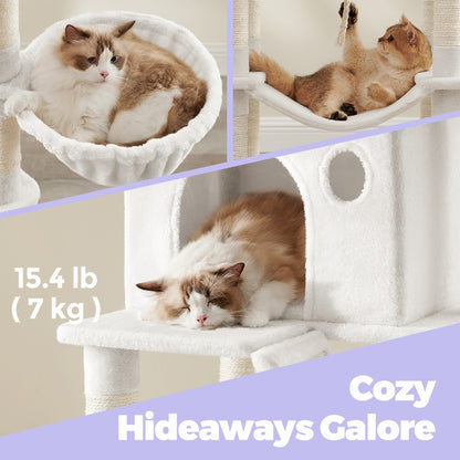 XL Cat Tree Tower for Multi-Cat Households, Dark Grey - image 27