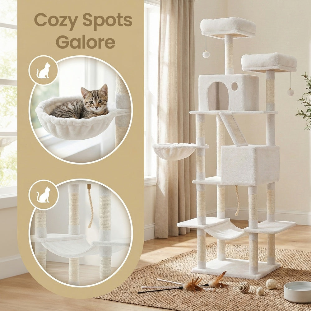 XL Cat Tree Tower for Multi-Cat Households, Dark Grey - image 29