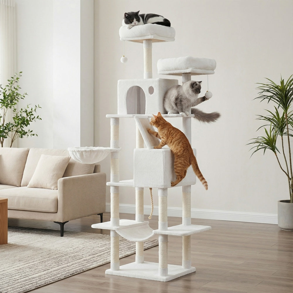 XL Cat Tree Tower for Multi-Cat Households, Dark Grey - image 31