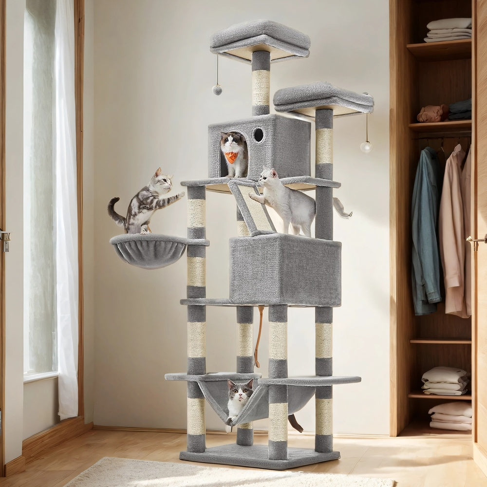 XL Cat Tree Tower for Multi-Cat Households, Dark Grey - image 10