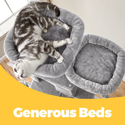 XL Cat Tree Tower for Multi-Cat Households, Dark Grey - image 11