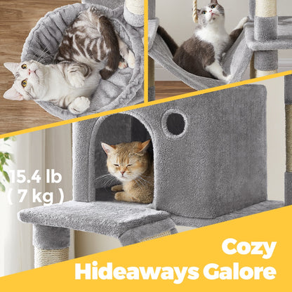 XL Cat Tree Tower for Multi-Cat Households, Dark Grey - image 12