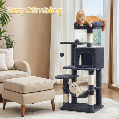 Multi-Level Cat Tree, Cat Tower Condo with 4 Scratching Posts, Hammock - image 8