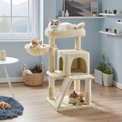 Small Cat Tree Tower with Sisal Scratching Posts, Light Grey - image 16