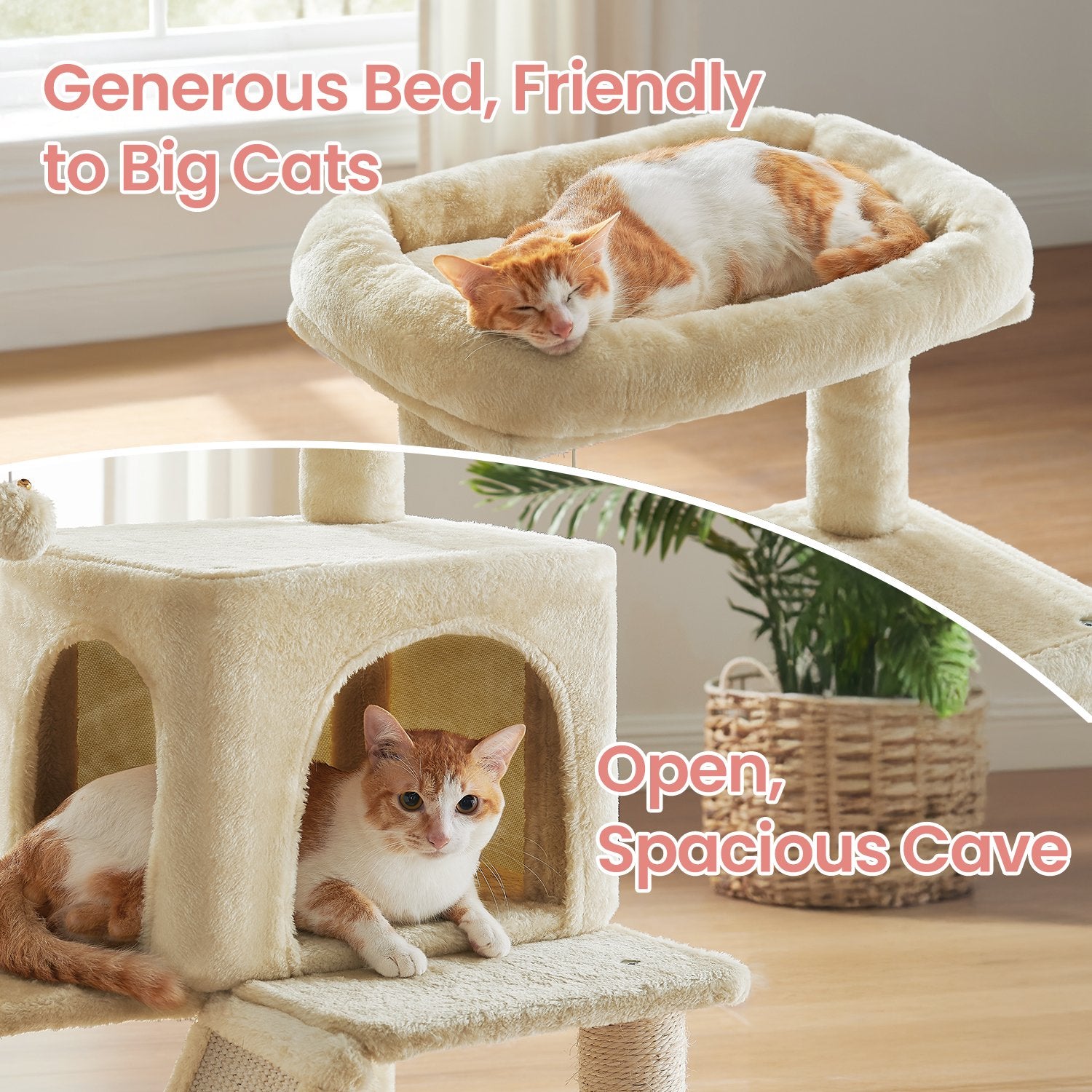 Small Cat Tree Tower with Sisal Scratching Posts, Light Grey - image 17