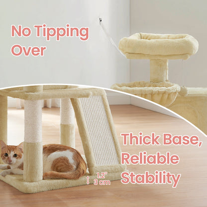 Small Cat Tree Tower with Sisal Scratching Posts, Light Grey - image 19