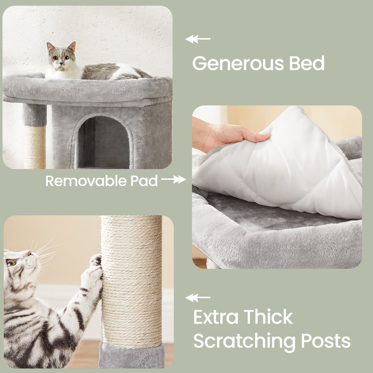 Cat Tree, Cat Tower, with Large Cat Perch - image 41