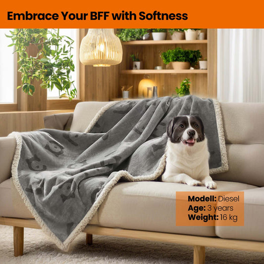 Waterproof Dog Blanket, Sherpa Fleece Pet Blanket, Machine Washable - image 1
