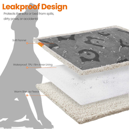 Waterproof Dog Blanket, Sherpa Fleece Pet Blanket, Machine Washable - image 3