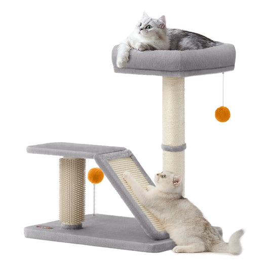 Multifunctional Cat Scratching Post with Bed Light Grey - image 1