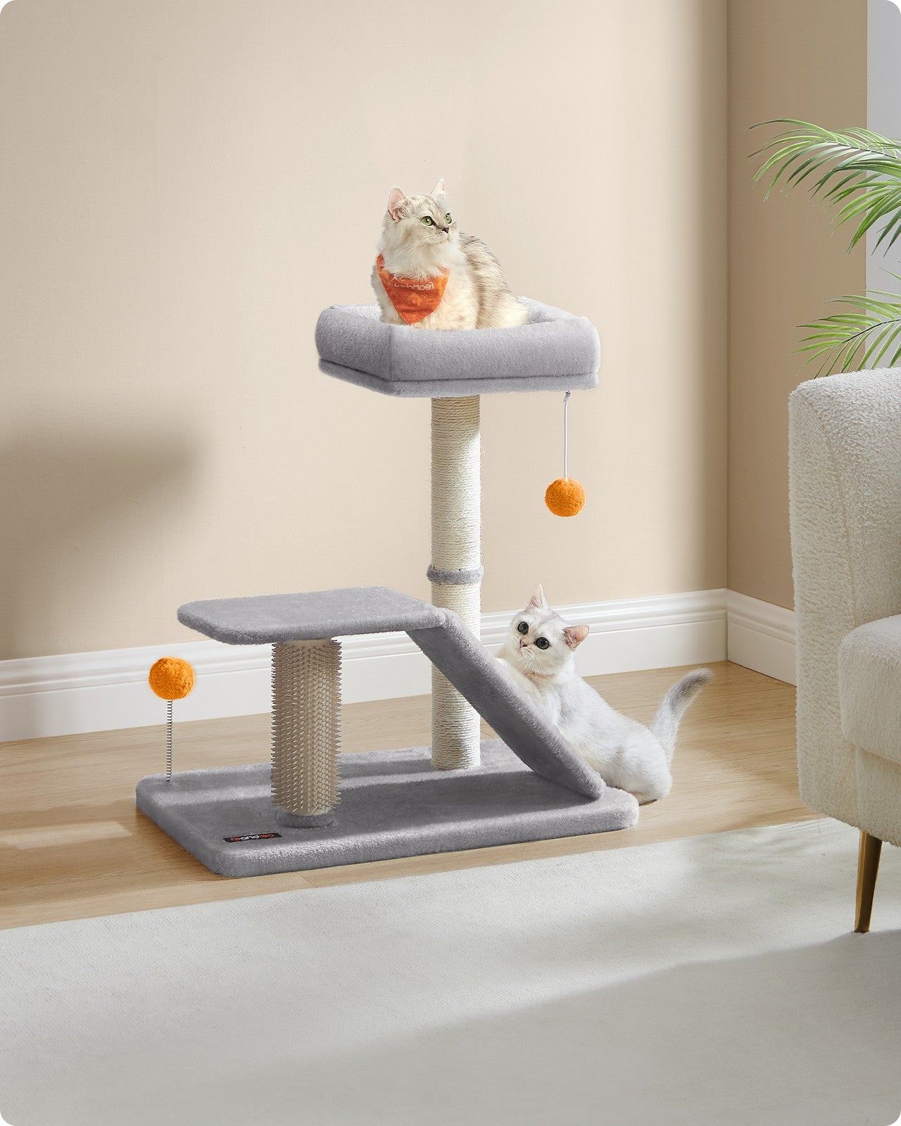 Multifunctional Cat Scratching Post with Bed Light Grey - image 2