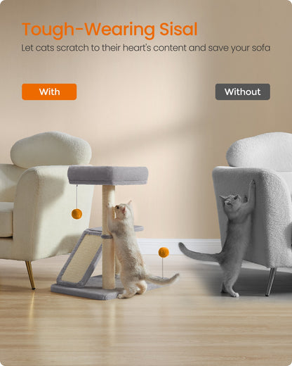 Multifunctional Cat Scratching Post with Bed Light Grey - image 5