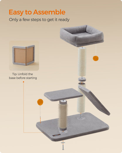 Multifunctional Cat Scratching Post with Bed Light Grey - image 7