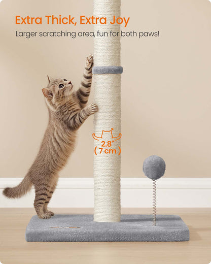 Tall Sisal Cat Scratching Post with Spring Toy - image 3