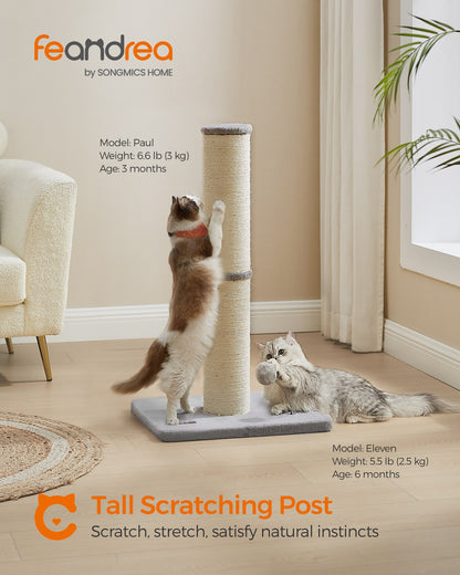 85 cm Tall Cat Scratching Post with Spring Pompom Dove Grey - image 2