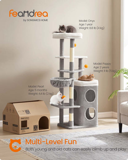 Multi level cat tree with caves basket and scratching posts - image 2