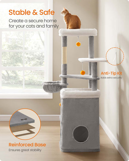 Multi level cat tree with caves basket and scratching posts - image 6