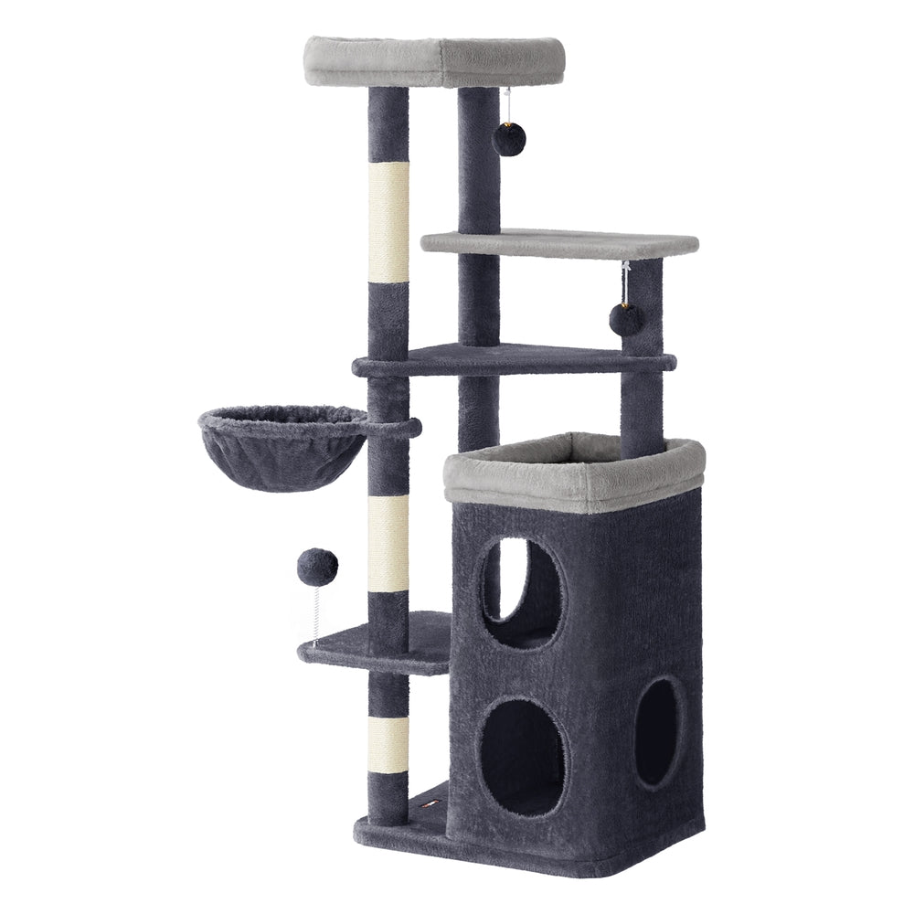 Multi level cat tree with caves basket and scratching posts - image 8
