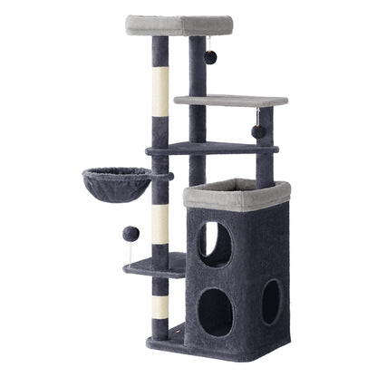 Multi level cat tree with caves basket and scratching posts - image 8