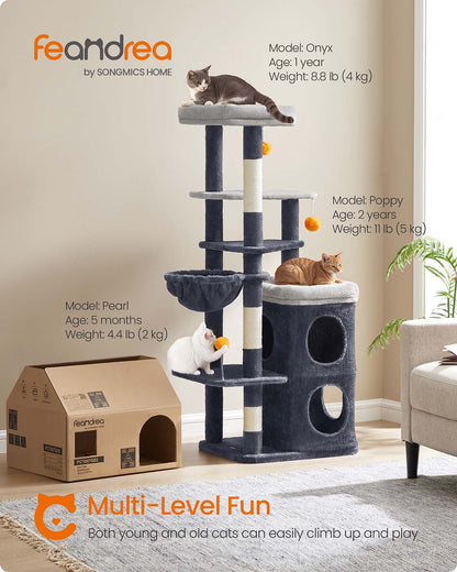 Multi level cat tree with caves basket and scratching posts - image 9