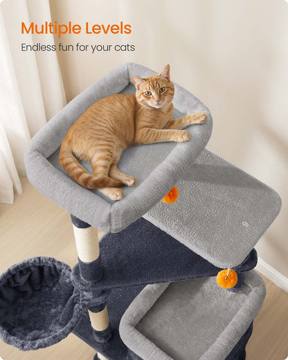 Multi level cat tree with caves basket and scratching posts - image 11