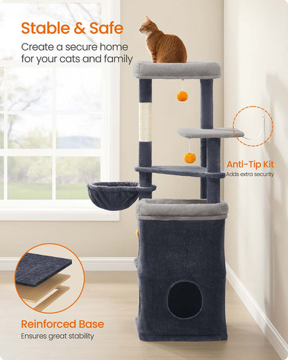 Multi level cat tree with caves basket and scratching posts - image 13