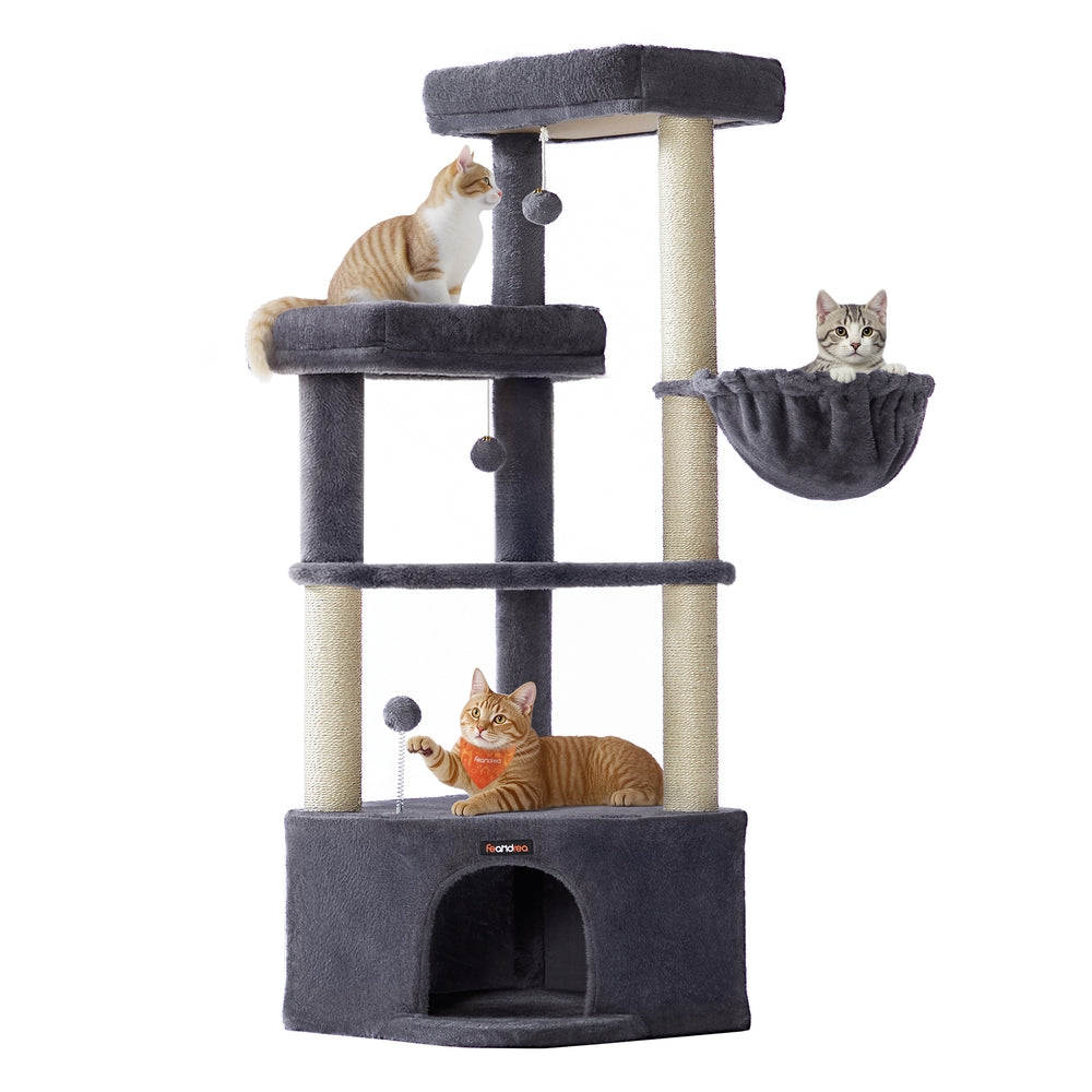 Cat tree tower with large cave perches basket and scratching posts - image 7