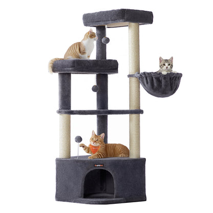 Cat tree tower with large cave perches basket and scratching posts - image 7
