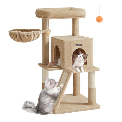 Cat Tree with Widened Perch for Large Cats Camel Brown - image 1