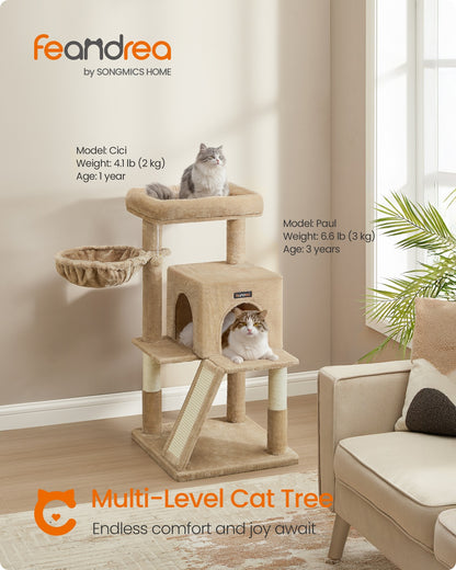 Cat Tree with Widened Perch for Large Cats Camel Brown - image 2