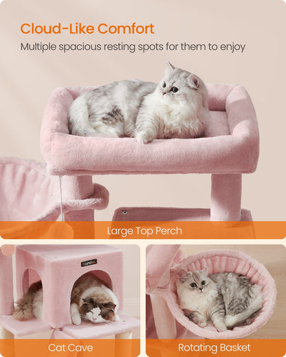 Cat Tree Tower Widened Perch for Large Cats Jelly Pink - image 4