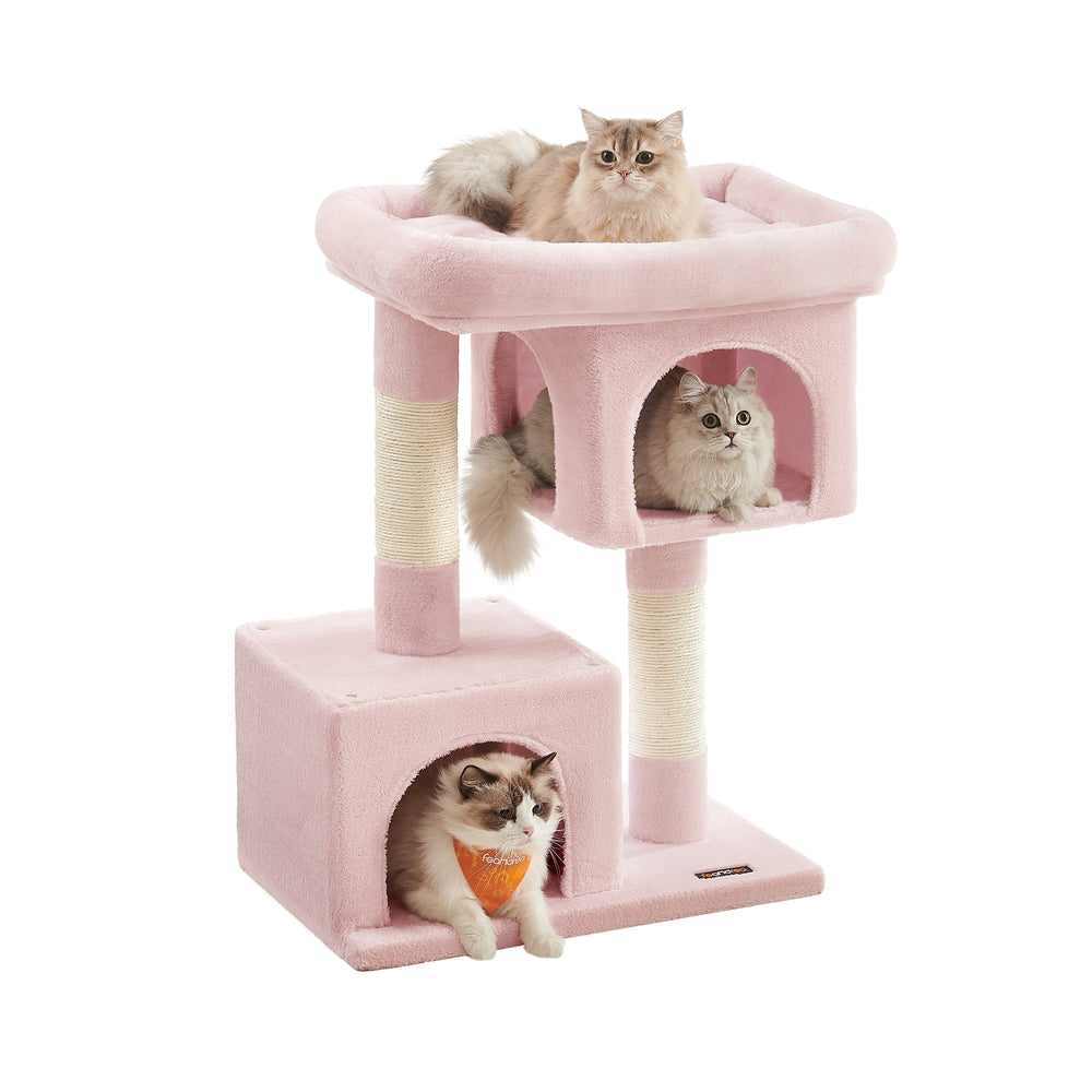 Cat Tree Tower 67 cm for Kittens up to 3 kg 2 Caves Light Grey - image 23