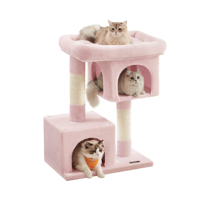 Cat Tree Tower 67 cm for Kittens up to 3 kg 2 Caves Light Grey - image 24