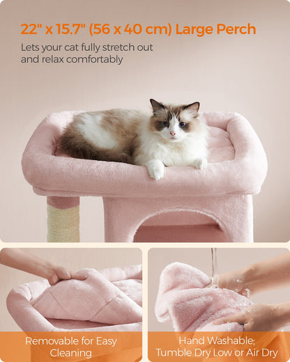 Cat Tree Tower 67 cm for Kittens up to 3 kg 2 Caves Light Grey - image 26