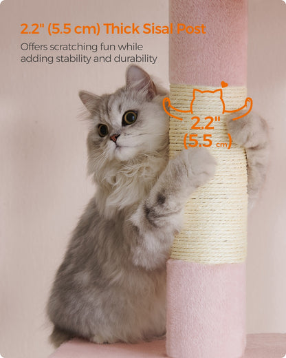 Cat Tree Tower 67 cm for Kittens up to 3 kg 2 Caves Light Grey - image 28