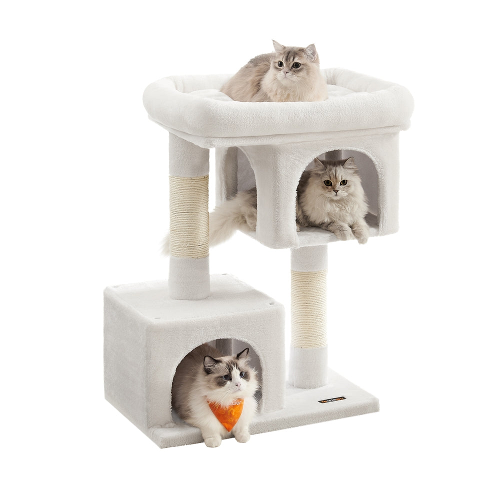 Cat Tree Tower 67 cm for Kittens up to 3 kg 2 Caves Light Grey - image 32