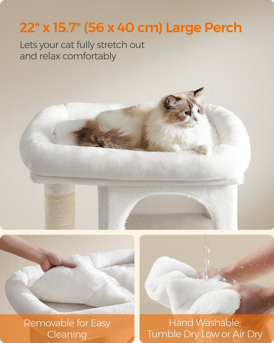 Cat Tree Tower 67 cm for Kittens up to 3 kg 2 Caves Light Grey - image 35