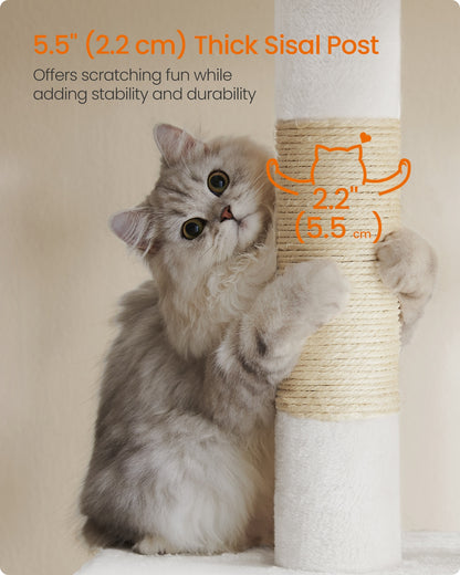 Cat Tree Tower 67 cm for Kittens up to 3 kg 2 Caves Light Grey - image 37