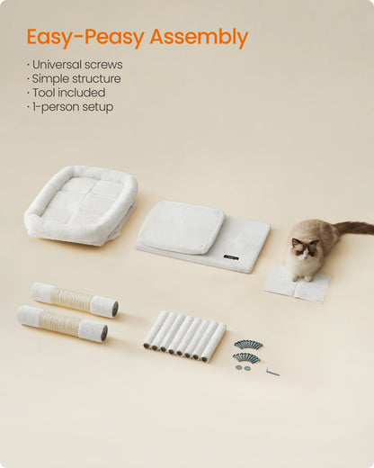 Cat Tree Tower 67 cm for Kittens up to 3 kg 2 Caves Light Grey - image 39