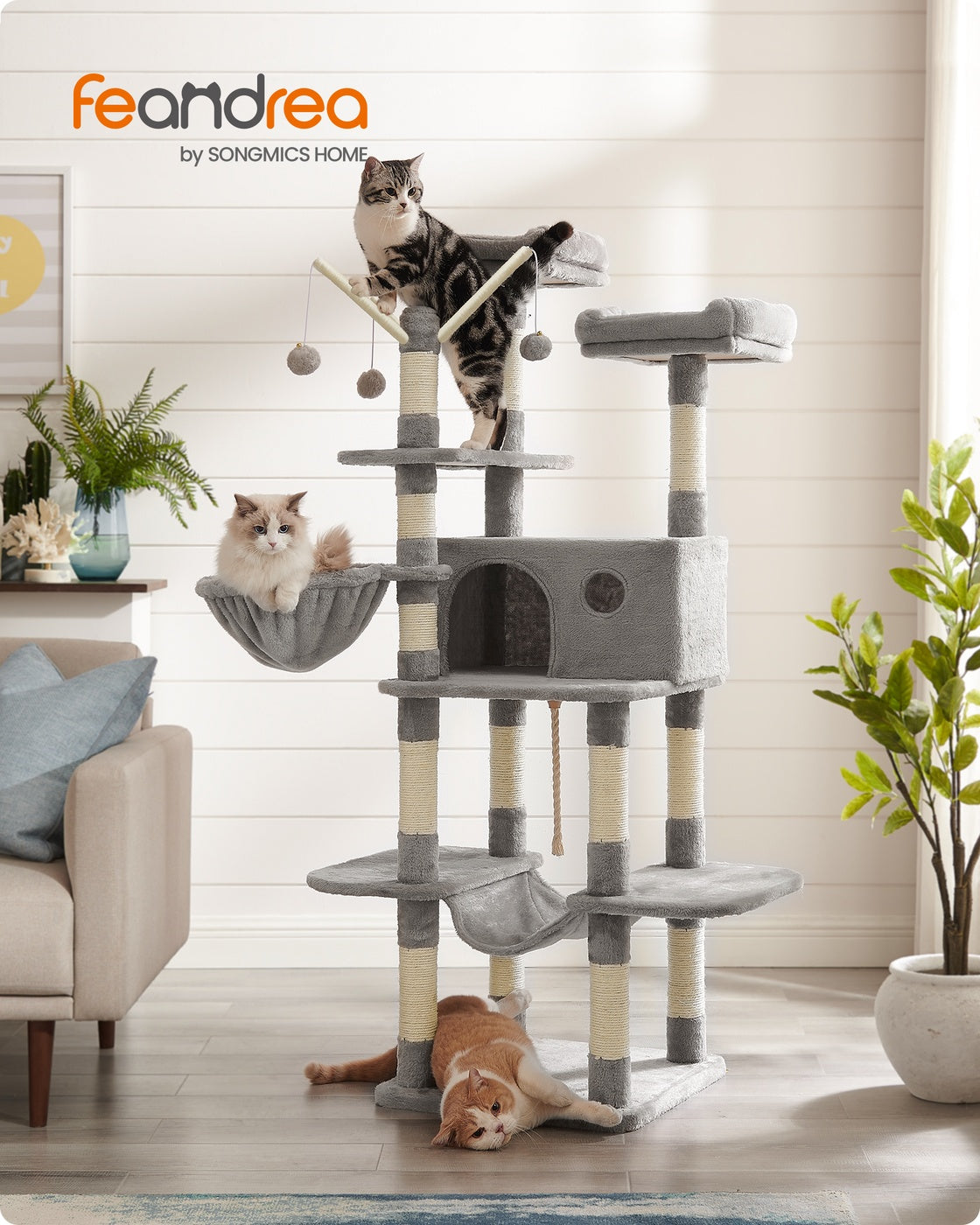 Cat Tree Light Gray - image 2