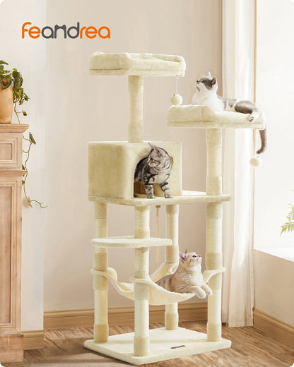 143 cm Stable Plush Cat Tree Beige - image 2