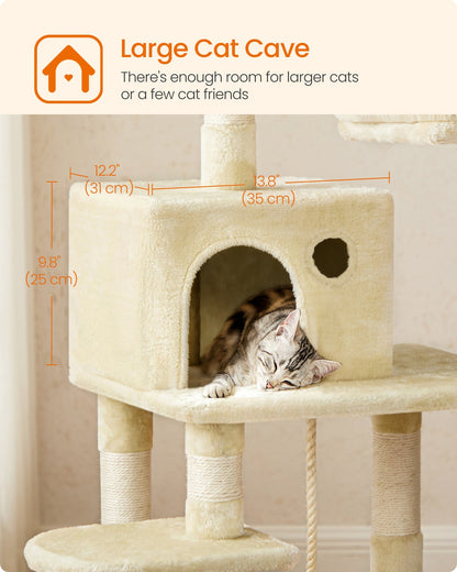 143 cm Stable Plush Cat Tree Beige - image 6