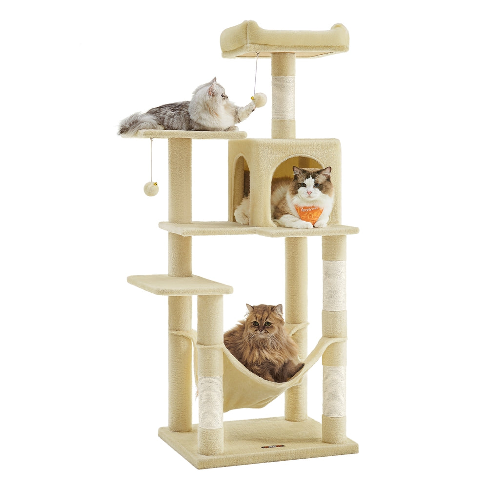 Grey Cat Condo with Hammock & Pompoms - image 32