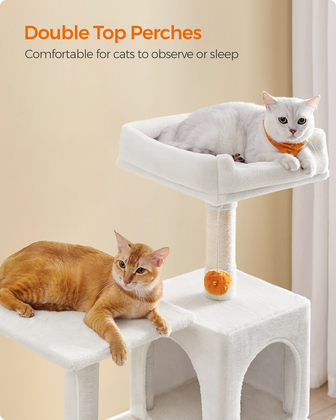 Grey Cat Condo with Hammock & Pompoms - image 28